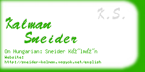 kalman sneider business card